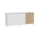 Wohnzimmer-Set >Ethna< in Artik-Weiß / Natur - 200x47x40 (BxHxT)