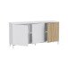 Wohnzimmer-Set >Ethna< in Artik-Weiß / Natur - 200x47x40 (BxHxT)