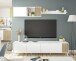 Wohnzimmer-Set >Ethna< in Artik-Weiß / Natur - 200x47x40 (BxHxT)