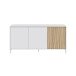 Wohnzimmer-Set >Ethna< in Artik-Weiß / Natur - 200x47x40 (BxHxT)