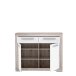 Schuhschrank >Attrus< in Weiss Glanz / Sandeiche  - 118,6x96,9x36,3cm (BxHxT)