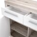 Schuhschrank >Attrus< in Weiss Glanz / Sandeiche  - 118,6x96,9x36,3cm (BxHxT)
