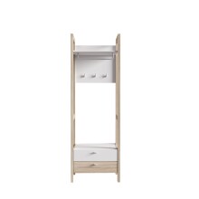 Kompaktgarderobe >Hoyvik< in Sonoma Eiche / Weiss  - 66,4x200,1x41,2cm (BxHxT)