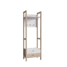 Kompaktgarderobe >Hoyvik< in Sonoma Eiche / Weiss  - 66,4x200,1x41,2cm (BxHxT)