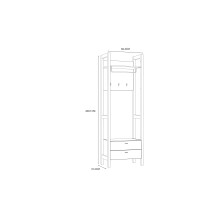 Kompaktgarderobe >Hoyvik< in Sonoma Eiche / Weiss  - 66,4x200,1x41,2cm (BxHxT)