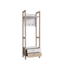 Kompaktgarderobe >Hoyvik< in Sonoma Eiche / Weiss  - 66,4x200,1x41,2cm (BxHxT)