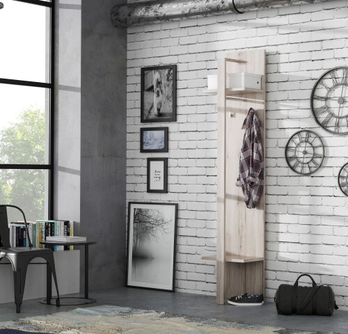 Garderobenpaneel >Attrus< in Sandeiche  - 40x198,5x38,5cm (BxHxT)