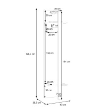 Garderobenpaneel >Attrus< in Sandeiche  - 40x198,5x38,5cm (BxHxT)