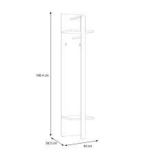 Garderobenpaneel >Attrus< in Sandeiche  - 40x198,5x38,5cm (BxHxT)