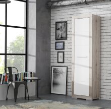 Garderobenschrank >Attrus< in Weiss Glanz /...