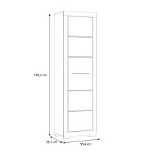 Garderobenschrank >Attrus< in Weiss Glanz / Sandeiche - 58,4x198,5x36,3 (BxHxT)