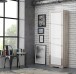 Garderobenschrank >Attrus< in Weiss Glanz / Sandeiche - 58,4x198,5x36,3 (BxHxT)