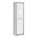 Garderobenschrank >Attrus< in Weiss Glanz / Sandeiche - 58,4x198,5x36,3 (BxHxT)