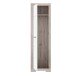 Garderobenschrank >Attrus< in Weiss Glanz / Sandeiche - 58,4x198,5x36,3 (BxHxT)