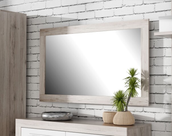 Garderobenspiegel >Attrus< in Sandeiche  - 118,6x70x1,6cm (BxHxT)