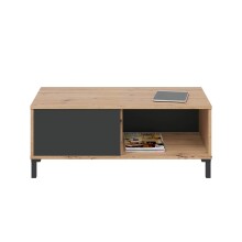 Wohnzimmer-Set >Brooklyn< in Nodi-Eiche/Anthrazit-Grau - 130x47x41 (BxHxT)