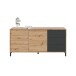 Wohnzimmer-Set >Brooklyn< in Nodi-Eiche/Anthrazit-Grau - 130x47x41 (BxHxT)