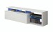 Wohnzimmer-Set >Blue Tech< in weiß glänzend - 150x43x41 (BxHxT)