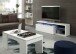 Wohnzimmer-Set >Blue Tech< in weiß glänzend - 150x43x41 (BxHxT)