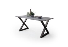 Baumkantentisch >Calabria< in Akazie grau  / anthrazit - 180x76,5x90 (BxHxT)