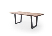 Baumkantentisch >Calabria< in Akazie natur / anthrazit - 220x79,5x100 (BxHxT)