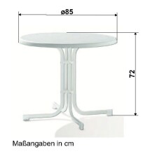 Klapptisch >Boulevard< in Mamor weiß, mecalit®-PRO - 72x85cm (HxD)