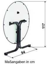 Klapptisch >Boulevard< in Schiefer anthrazit, mecalit®-PRO - 72x99cm (HxD)