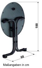 Klapptisch >Boulevard< in Schiefer anthrazit, mecalit®-PRO - 72x68cm (HxD)