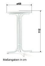 Stehtisch >Party< in Mamor weiß, mecalit®-PRO - 112x70cm (HxD)