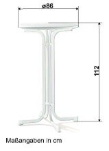 Stehtisch >Party< in Mamor weiß, mecalit®-PRO - 112x86cm (HxD)