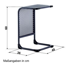 Beistelltisch >Samoa< in Eisengrau, Aluminium - 36x60x40cm (BxHxT)