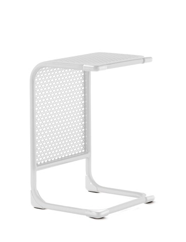 Beistelltisch >Samoa< in Weiß, Aluminium - 36x60x40cm (BxHxT)