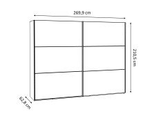 Schwebetürenschrank >TRONDHEIM< in Artisan Eiche - 269,8x210,5x62,9cm (BxHxT)