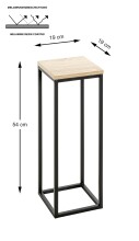 Blumentisch >52567< in eiche, schwarz, MDF, Metall...
