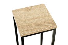 Blumentisch >52567< in eiche, schwarz, MDF, Metall - 19x54x19cm (BxHxT)