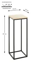 Blumentisch >52568< in eiche, schwarz, MDF, Metall...