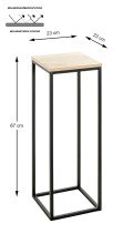 Blumentisch >52568< in eiche, schwarz, MDF, Metall...