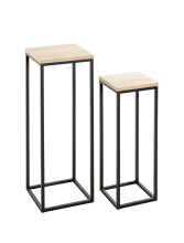 Blumentisch >52592< (2er Set) in eiche, schwarz,...