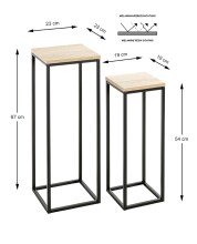 Blumentisch >52592< (2er Set) in eiche, schwarz,...