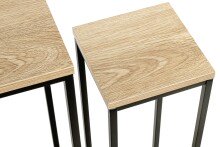 Blumentisch >52592< (2er Set) in eiche, schwarz, MDF, Metall - 19x54x19 (BxHxT)
