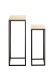 Blumentisch >52592< (2er Set) in eiche, schwarz, MDF, Metall - 19x54x19 (BxHxT)