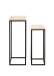 Blumentisch >52592< (2er Set) in eiche, schwarz, MDF, Metall - 19x54x19 (BxHxT)