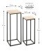 Blumentisch >52592< (2er Set) in eiche, schwarz, MDF, Metall - 19x54x19 (BxHxT)