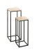 Blumentisch >52592< (2er Set) in eiche, schwarz, MDF, Metall - 19x54x19 (BxHxT)
