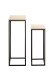 Blumentisch >52592< (2er Set) in eiche, schwarz, MDF, Metall - 19x54x19 (BxHxT)