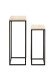 Blumentisch >52592< (2er Set) in eiche, schwarz, MDF, Metall - 19x54x19 (BxHxT)