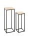 Blumentisch >52592< (2er Set) in eiche, schwarz, MDF, Metall - 19x54x19 (BxHxT)