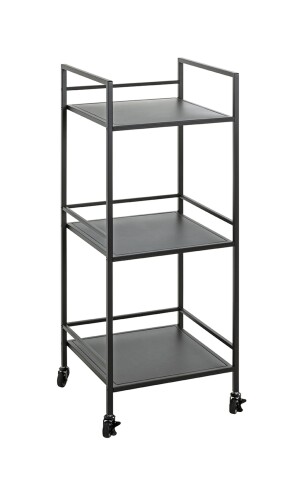 Beistelltisch >54522< in schwarz, Metall - 35x92x35cm (BxHxT)