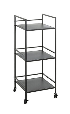 Beistelltisch >54522< in schwarz, Metall - 35x92x35cm (BxHxT)