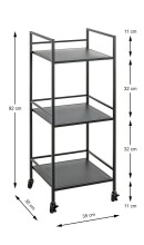 Beistelltisch >54522< in schwarz, Metall -...